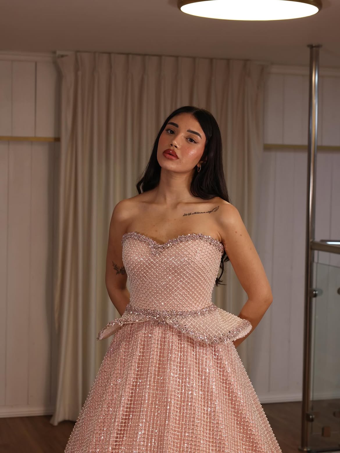 Aurora Blush Satin Gown