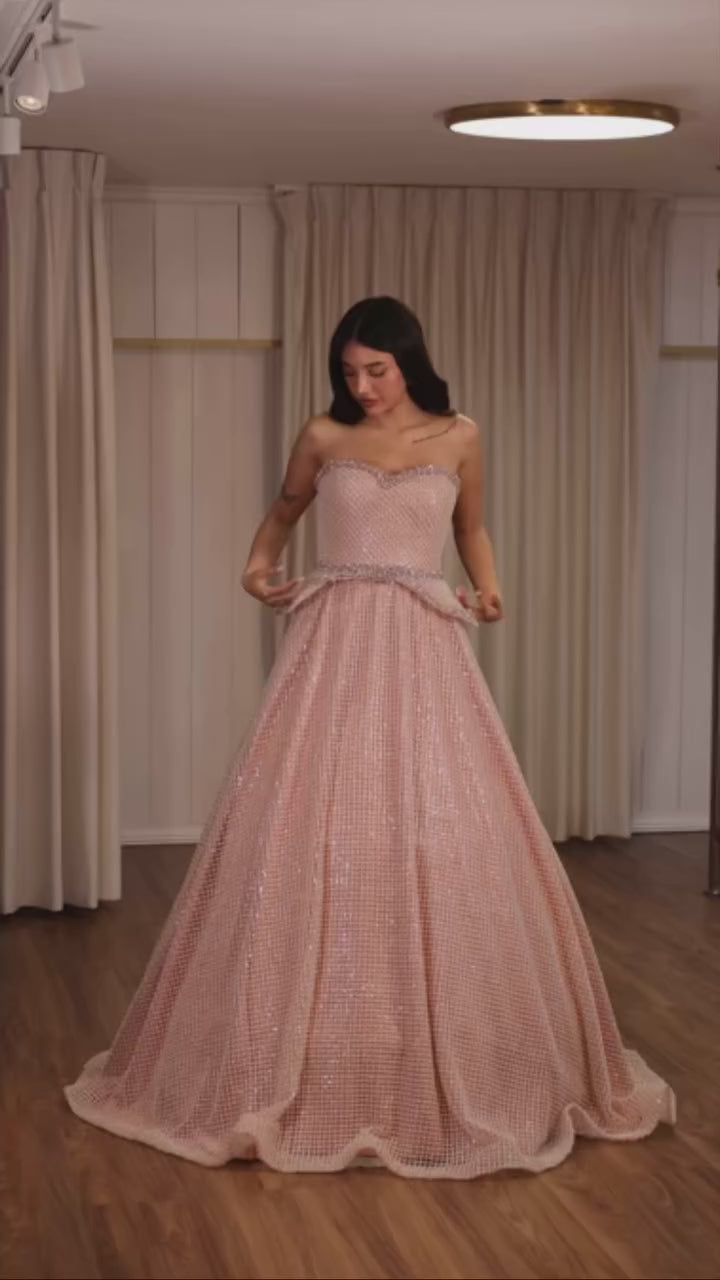 Aurora Blush Satin Gown