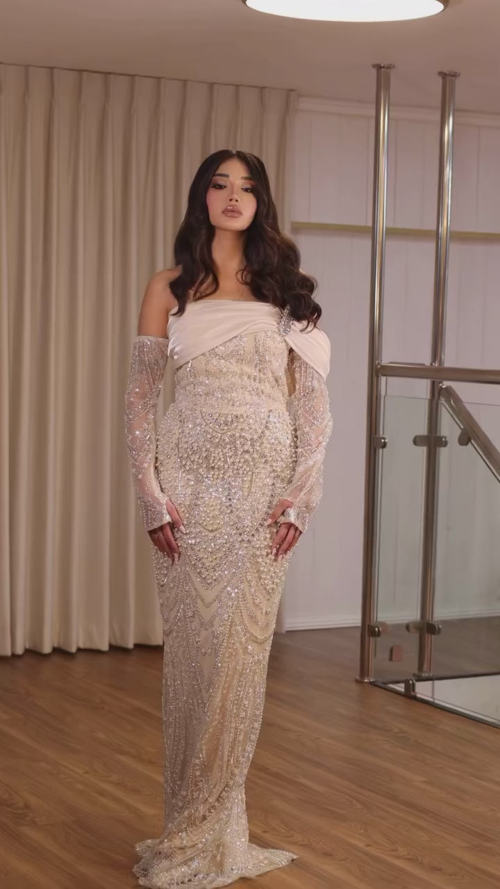 Pearl & Gold Elegance Gown